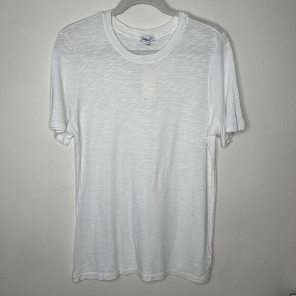 NWT Splendid White Zoe Slub Crew Tee Relaxed Loose Silhouette Light Weight M - Picture 4 of 11